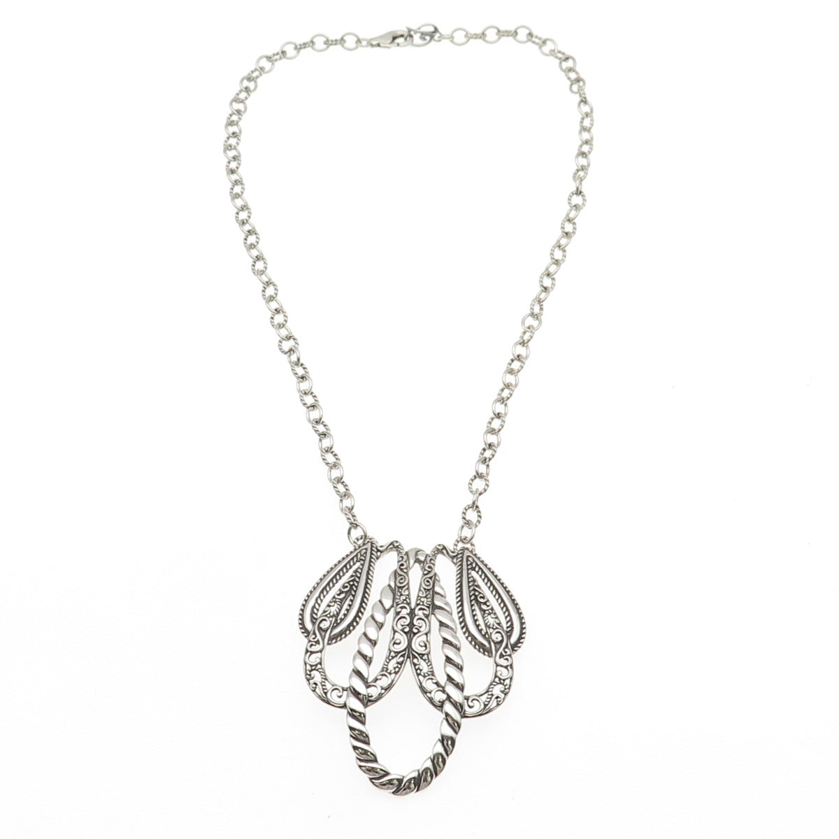 Carolyn Pollack 925 Sterling Silver Vintage Seashell Cable Chain Necklace 16"