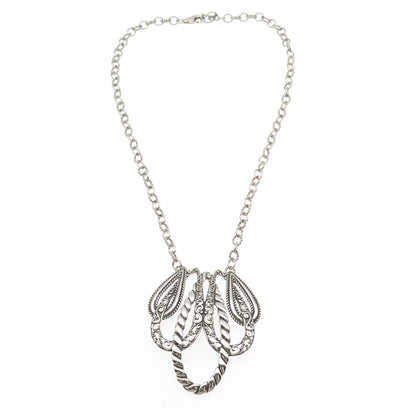 Carolyn Pollack 925 Sterling Silver Vintage Seashell Cable Chain Necklace 16"