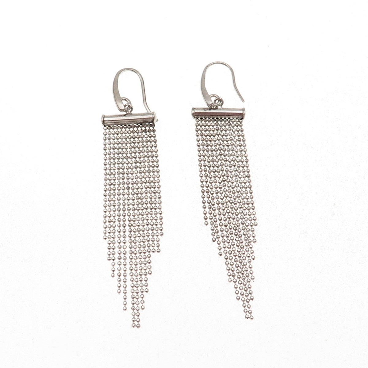 Dasan 925 Sterling Silver Vintage Italy Ball Beaded Tassel Dangle Earrings