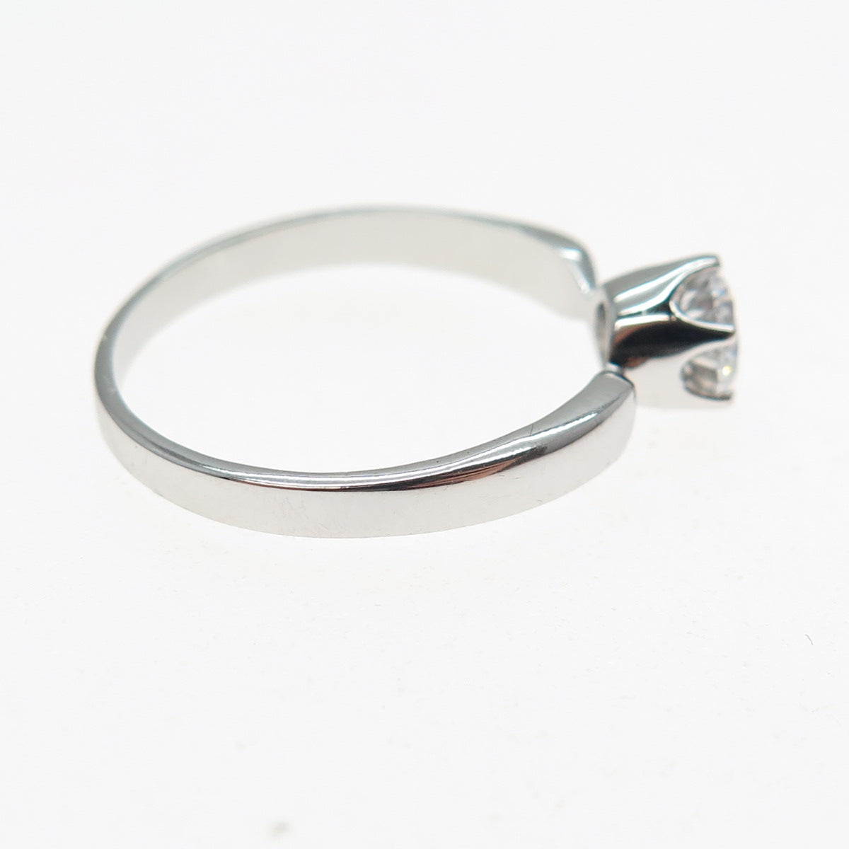 925 Sterling Silver Round-Cut C Z Engagement Ring Size 9.5