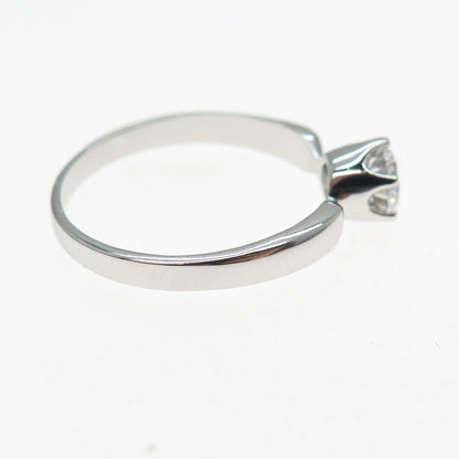 925 Sterling Silver Round-Cut C Z Engagement Ring Size 9.5