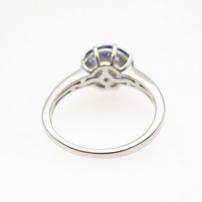 Chuck Clemency 925 Sterling Silver Real Multi-Cut Tanzanite Ring Size 7.25