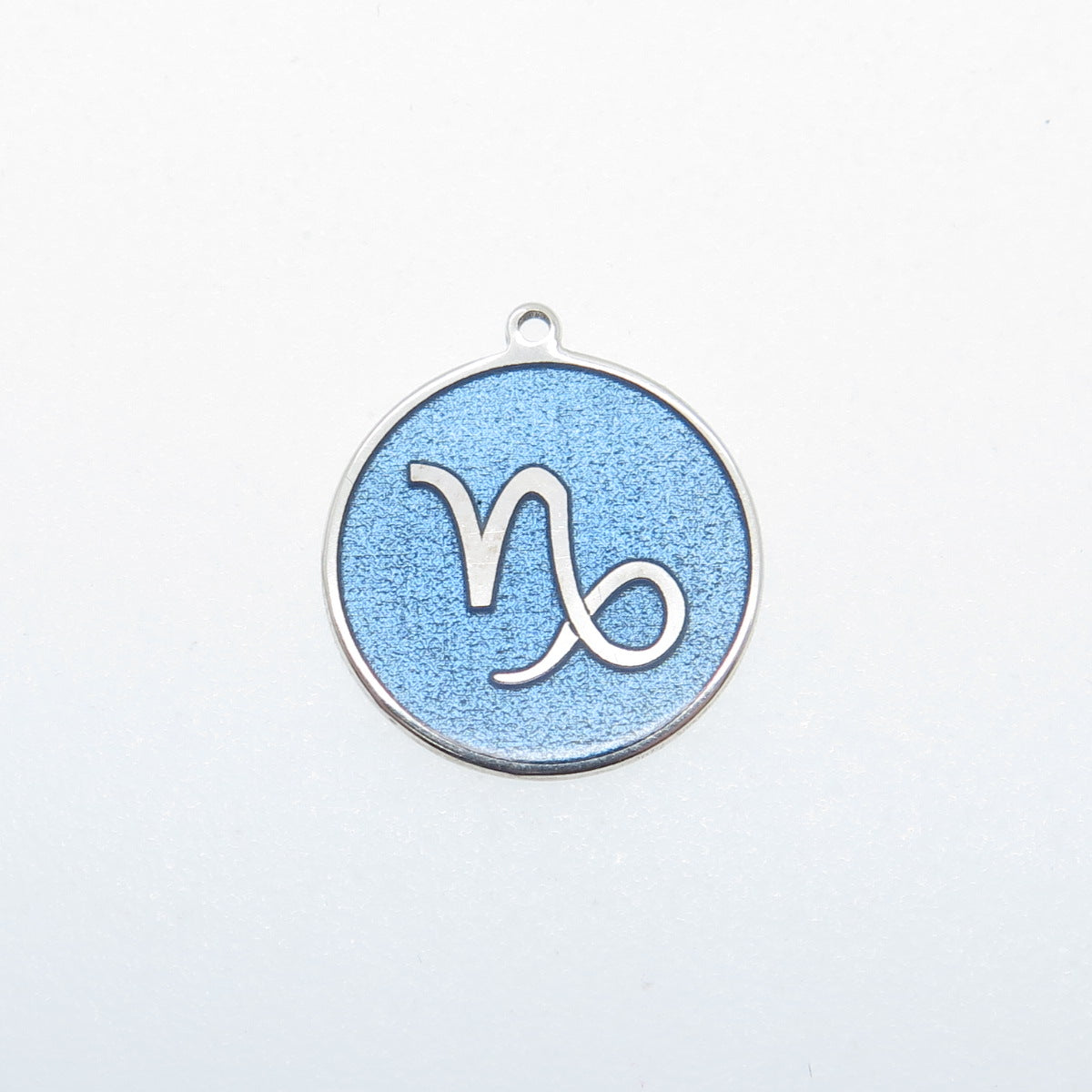 925 Sterling Silver Enamel Capricorn Zodiac Sign Minimalist Charm Pendant