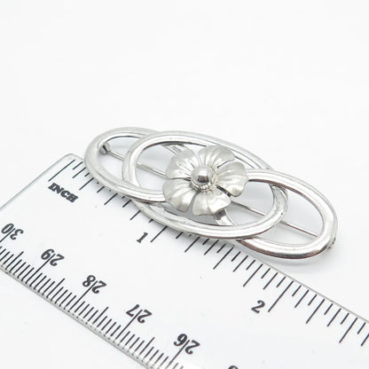 925 Sterling Silver Vintage Floral Pin Brooch