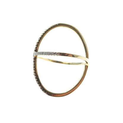 DBJ DEE BERKLE 925 Sterling Gold Plated Real Diamond Crisscross Ring Size 8.25