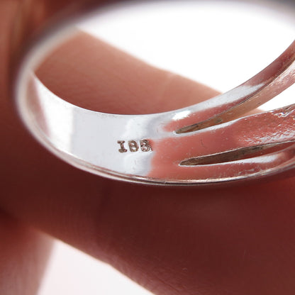 925 Sterling Silver Oval-Cut C Z Engagement Ring Size 7.25