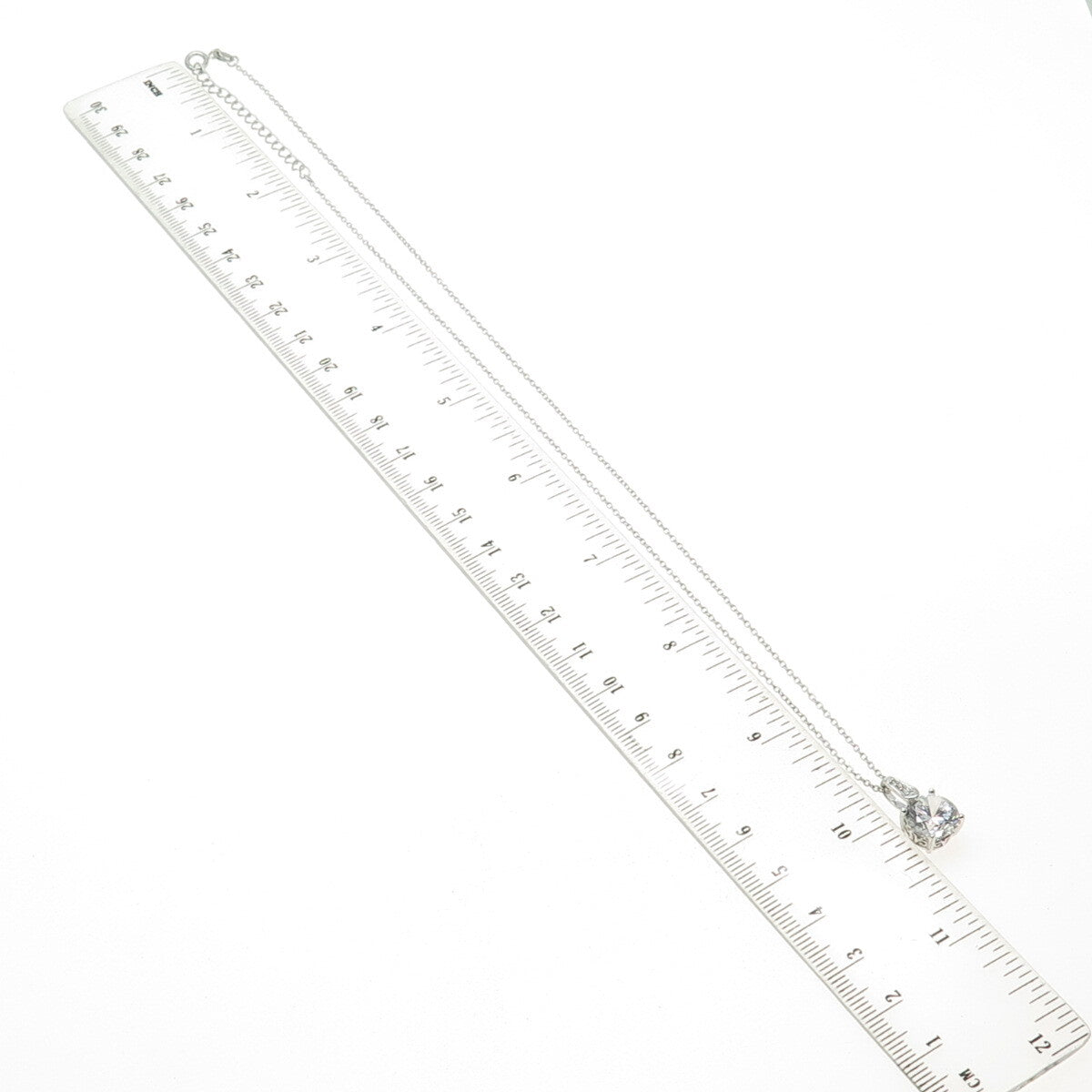 925 Sterling Silver Round-Cut C Z Cable Chain Necklace 18-20"