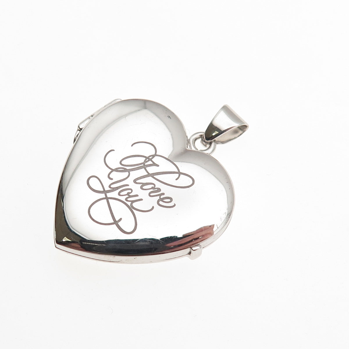 925 Sterling Silver Italy I Love You Heart Locket Charm Pendant