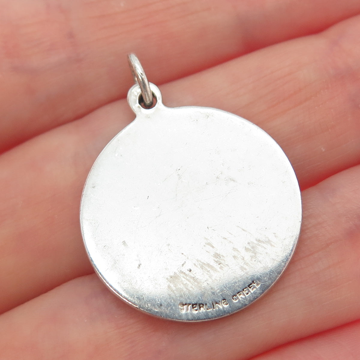 CREED 925 Sterling Silver Vintage St. Mary & Jesus Religious Charm Pendant