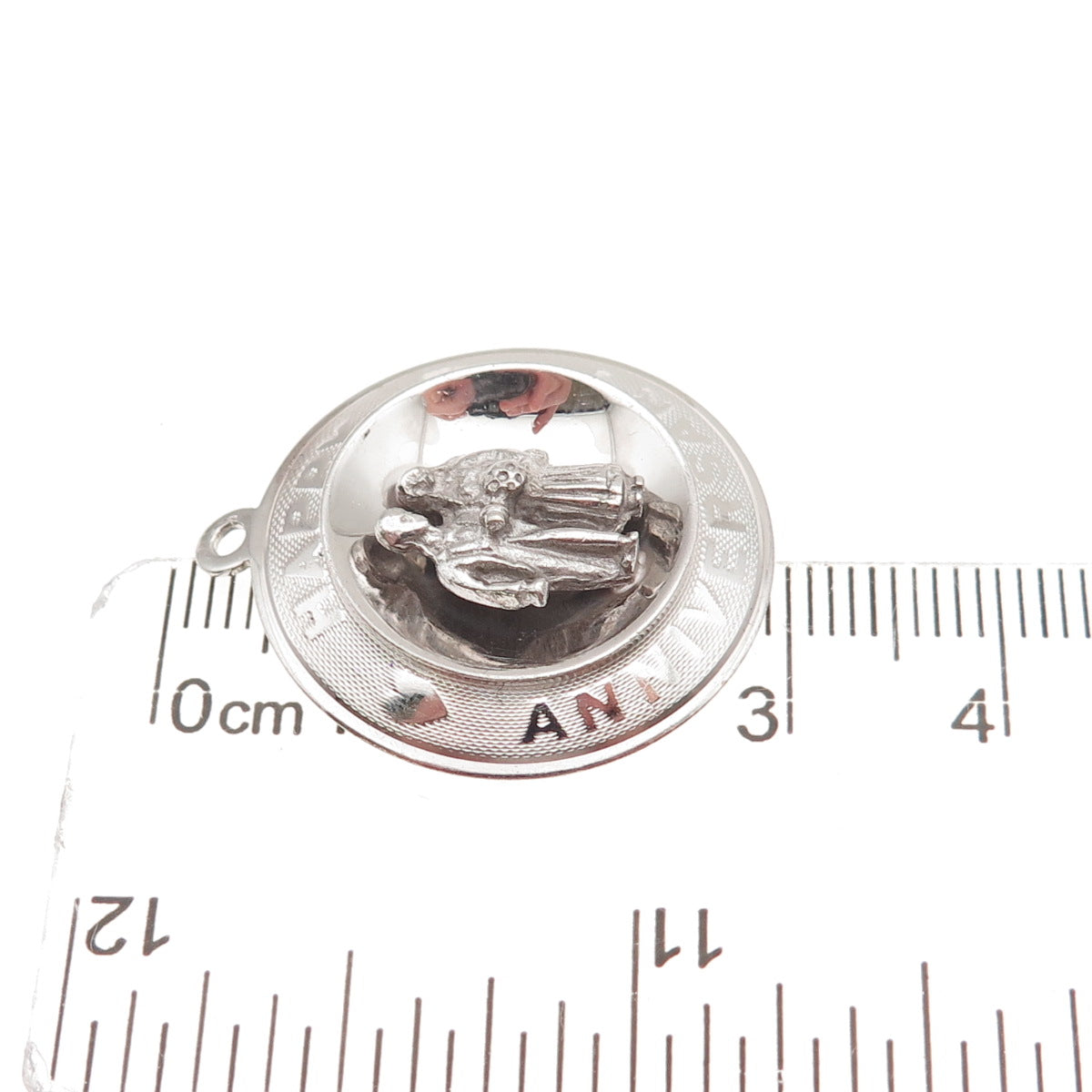 M&M Mark Mercy 925 Sterling Silver Vintage Happy Anniversary Charm Pendant
