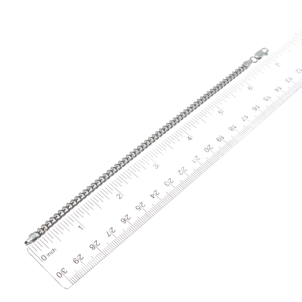 925 Sterling Silver Italy Curb Link Bracelet 7"