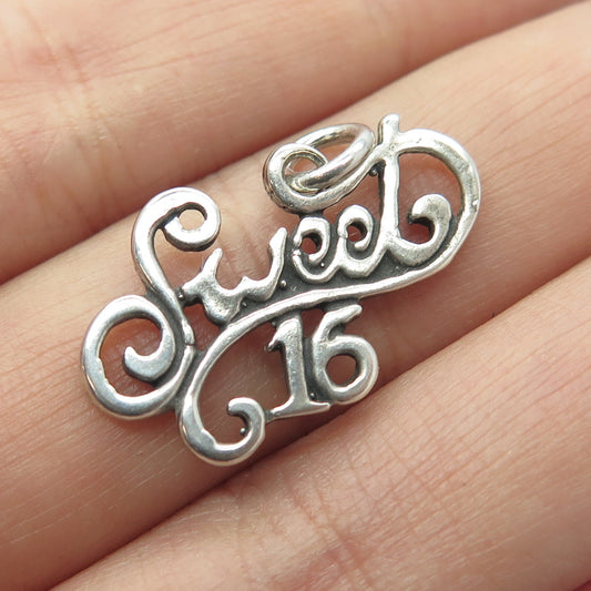 925 Sterling Silver Vintage "Sweet 16" Pendant