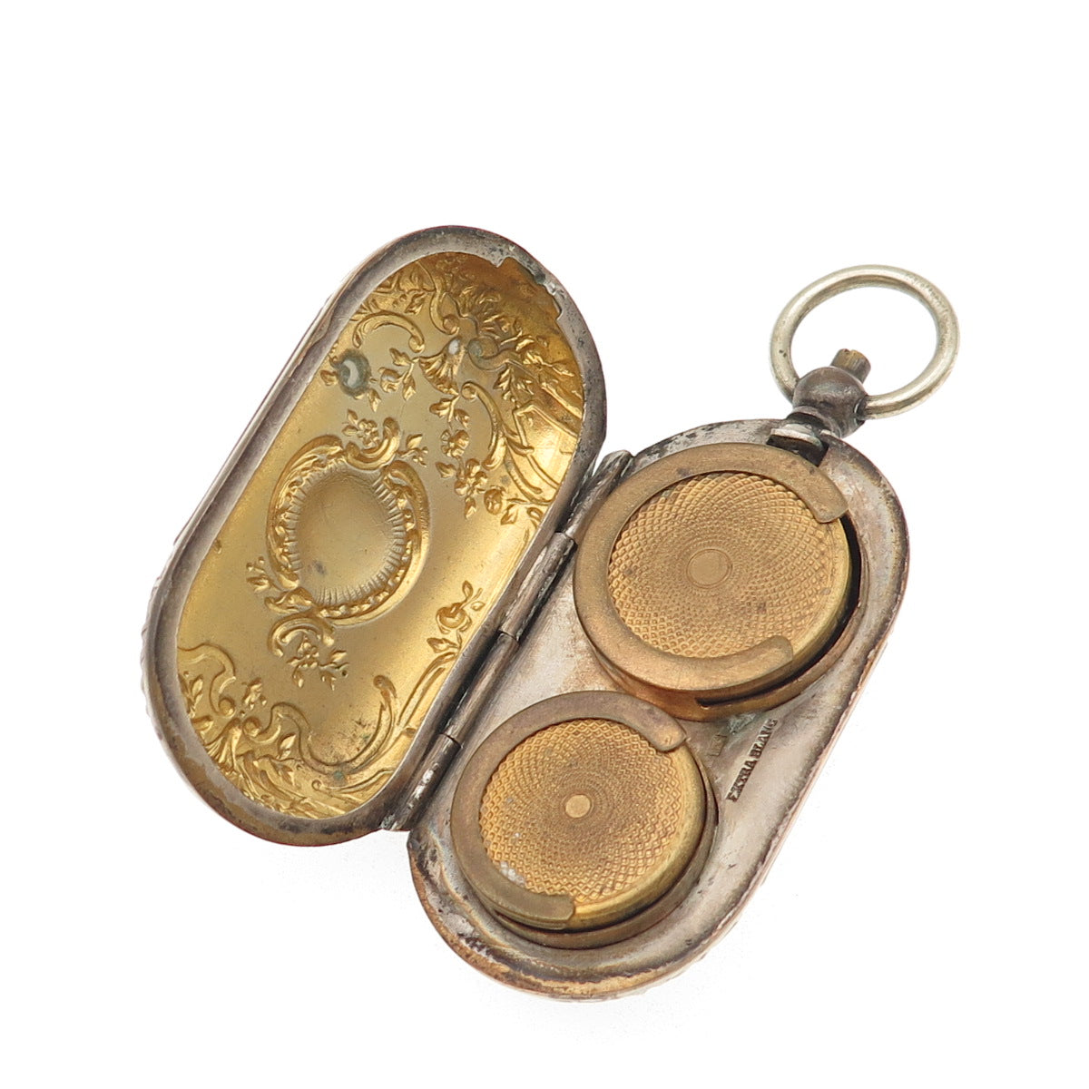 Antique Victorian France Extra Blanc Silver Plated Repousse Coin Case Holder