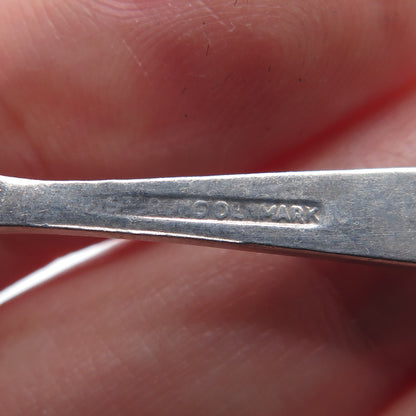 MEKA 925 Sterling Silver Vintage Denmark Guilloche Enamel Salt & Spices Spoon