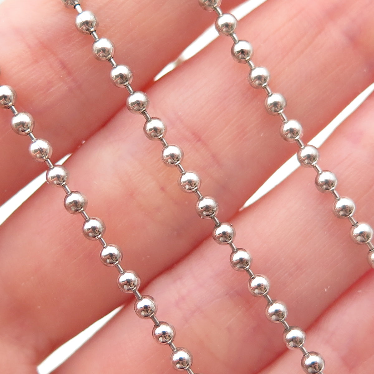 Tiffany & Co. 925 Sterling Silver Vintage Ball Beaded Chain Necklace 36"