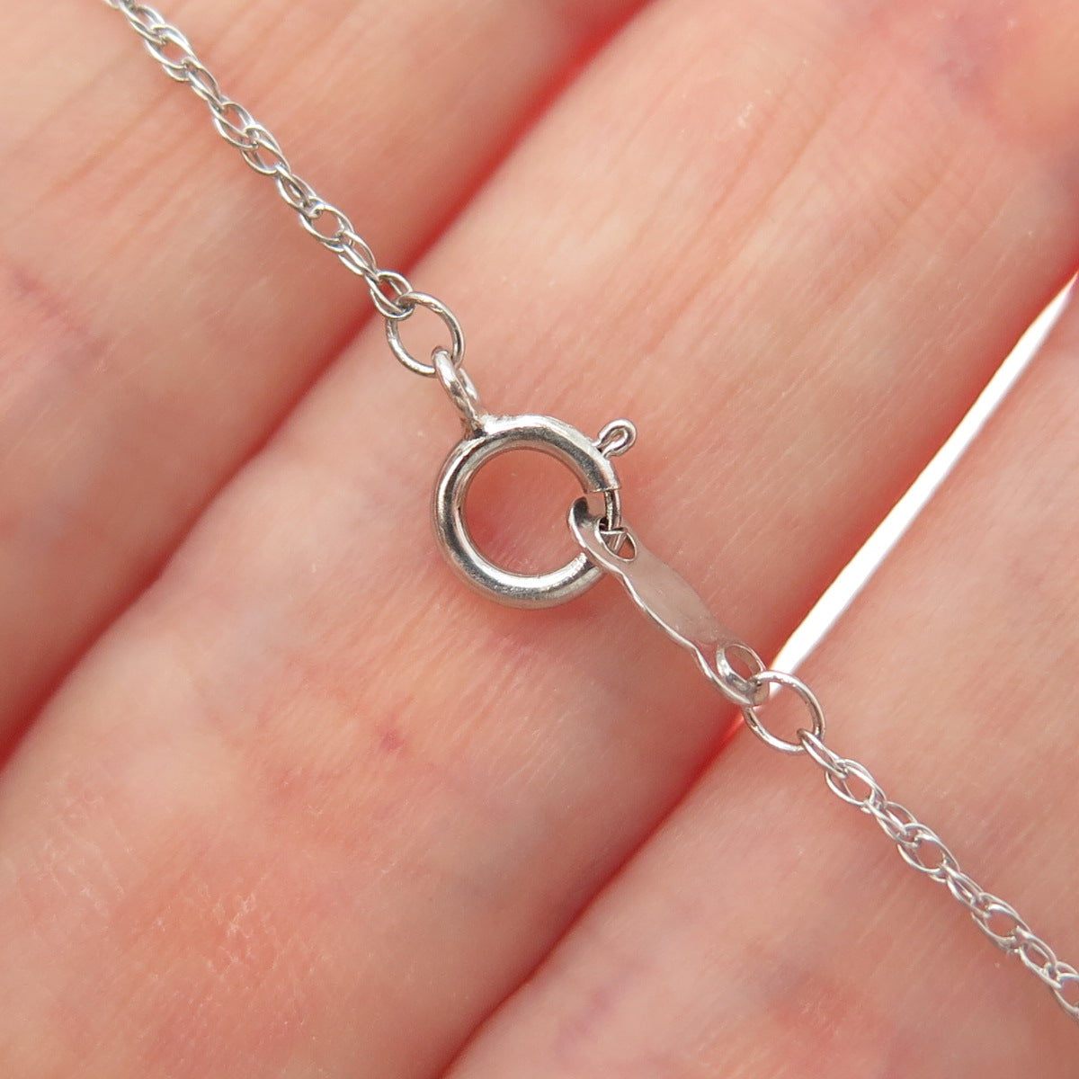 925 Sterling Silver Real Diamond Infinity Pendant Singapore Chain Necklace 18"