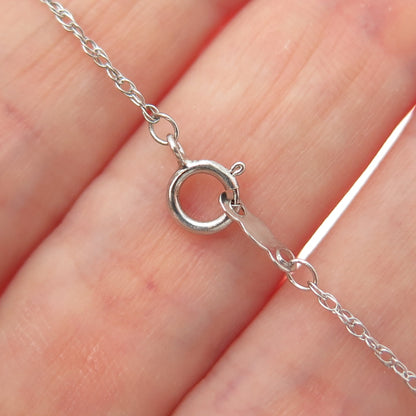 925 Sterling Silver Real Diamond Infinity Pendant Singapore Chain Necklace 18"