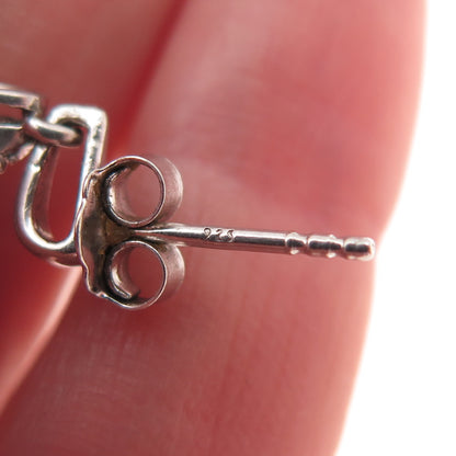 925 Sterling Silver Real Round-Cut Blue & Champagne Diamond Dangle Earrings