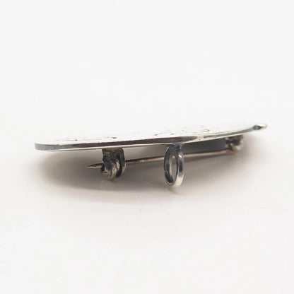 925 Sterling Silver Vintage Mexico Cat Pin Brooch / Pendant