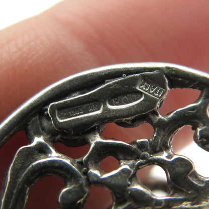 800 Silver Vintage Italy Ornate Baby Pacifier 3D Pendant