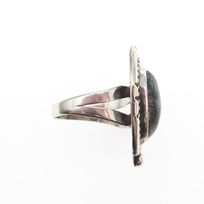 Old Pawn 925 Sterling Silver Vintage Southwestern Bisbee Turquoise Ring Size 7