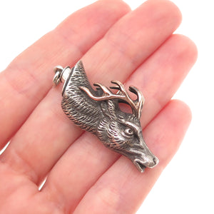 925 Sterling 2-Tone Antique Art Deco Deer Bracelet / Necklace Box Lock Clasp