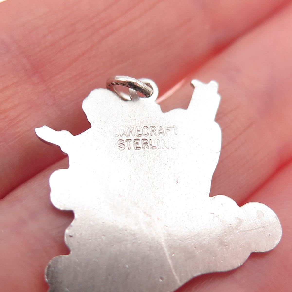 Danecraft Sterling Silver Antique Art Deco Enamel Santa's Sleigh Mini Pendant