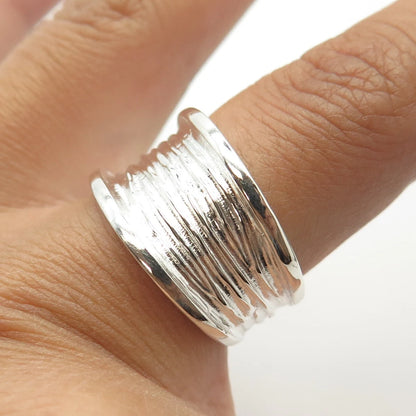 925 Sterling Silver Vintage Modernist Ring Size 8.25