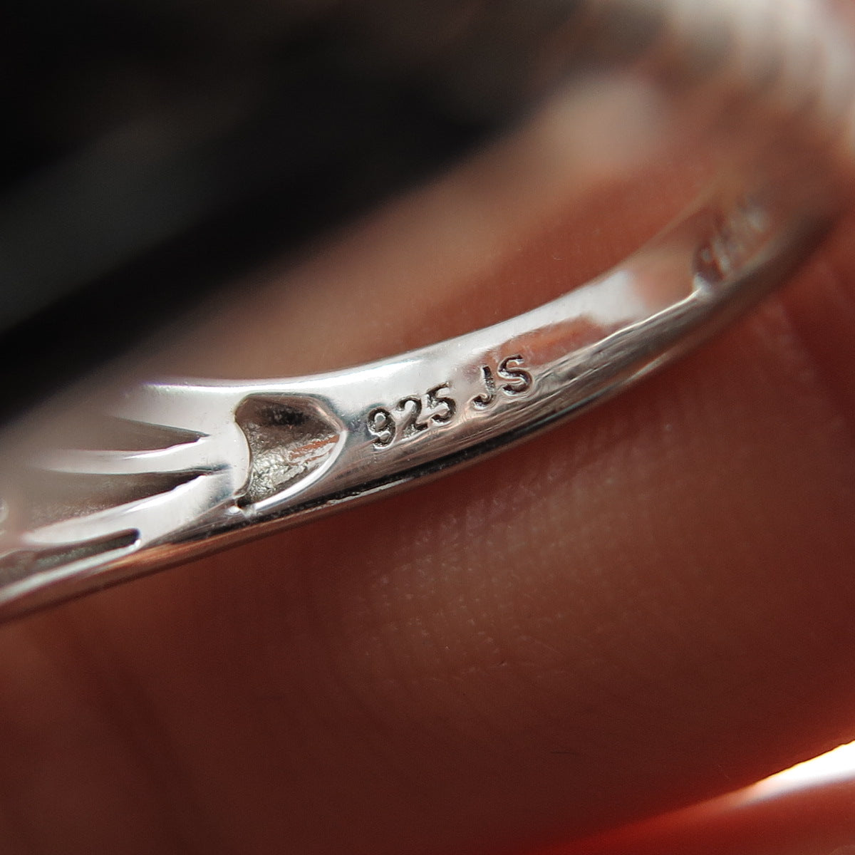 J. STELLA 925 Sterling Silver Real Cognac Diamond Crisscross Ring Size 6.25