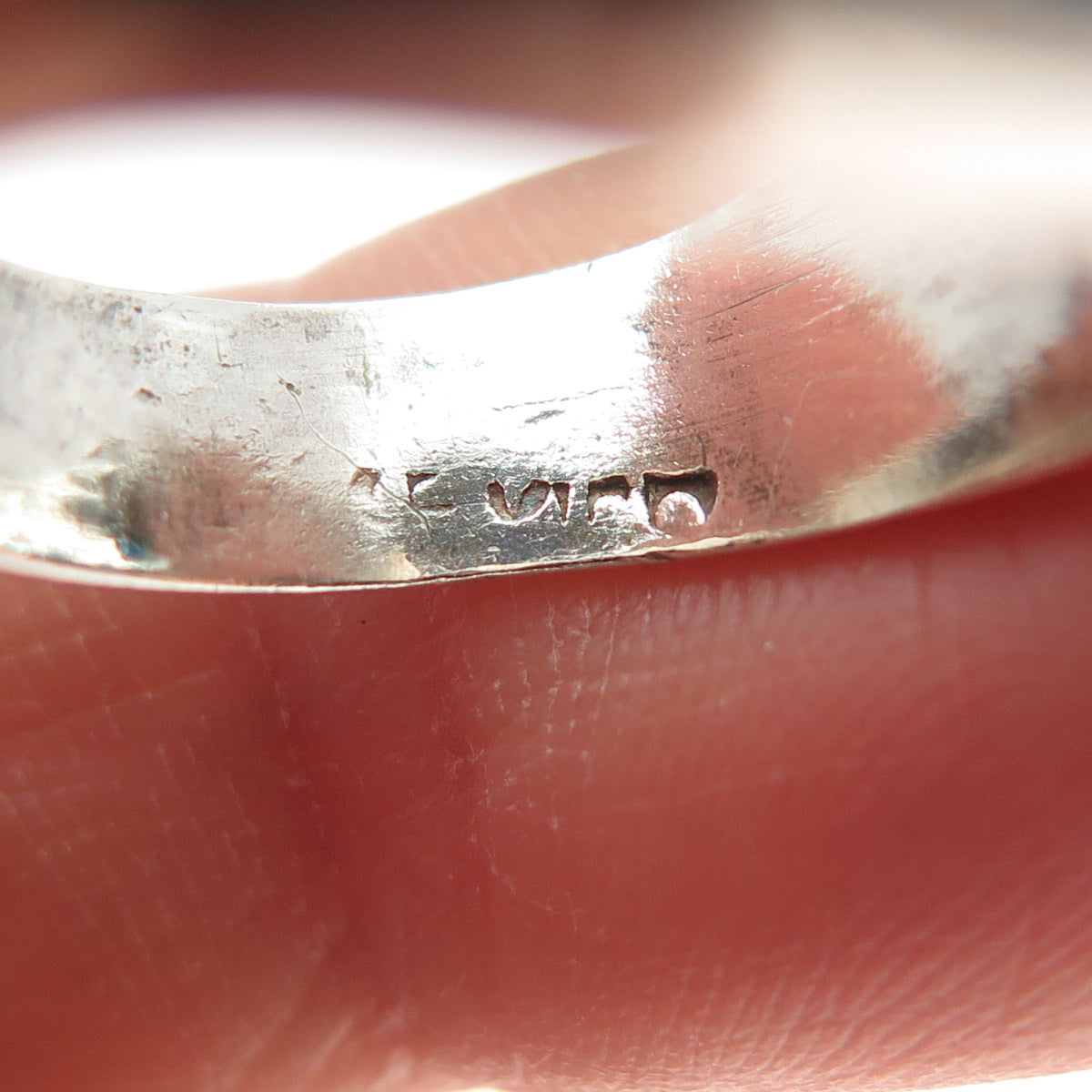925 Sterling Silver Vintage Mexico Modernist Bypass Oxidized Ring Size 7.5