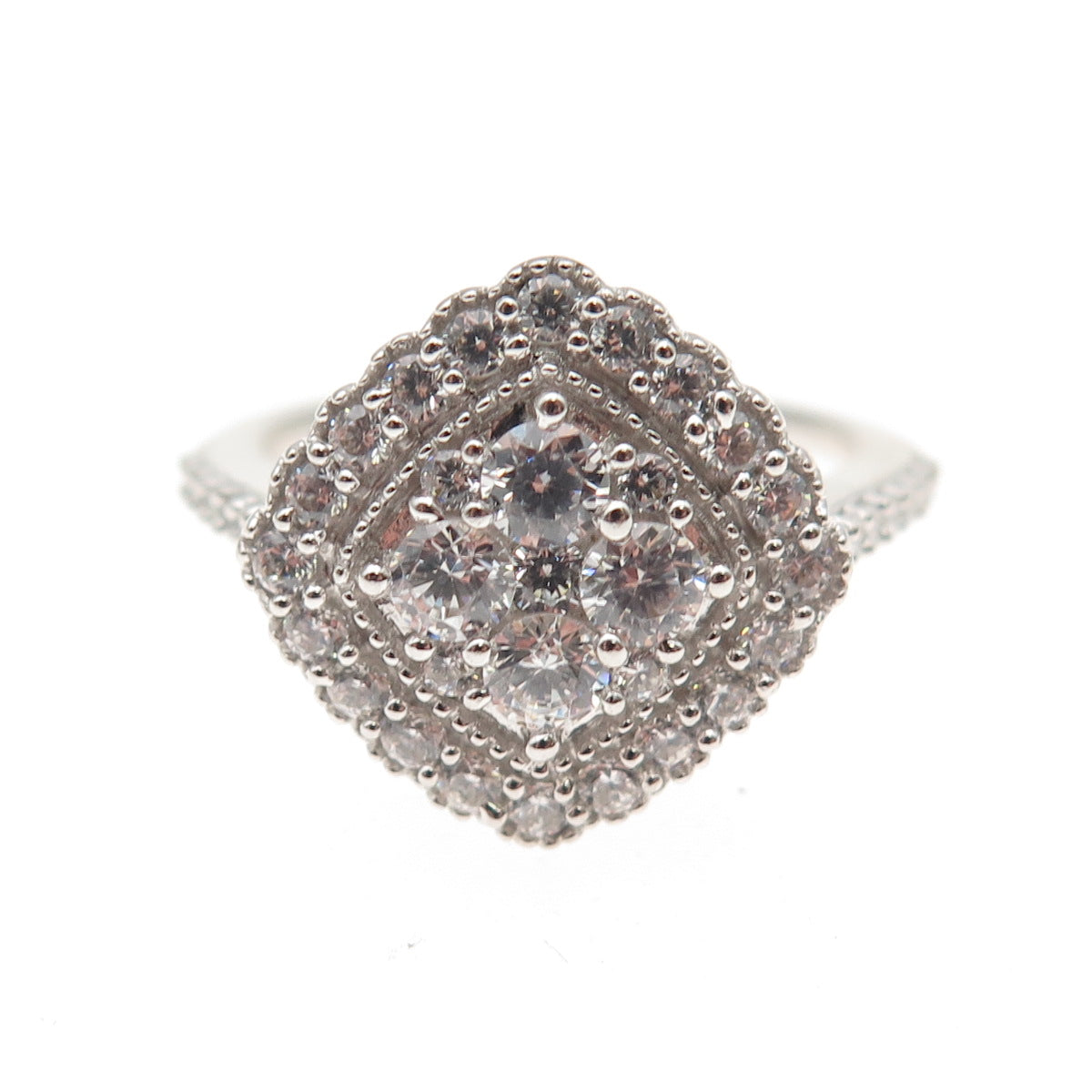 925 Sterling Silver Round-Cut C Z Promise Ring Size 6.75