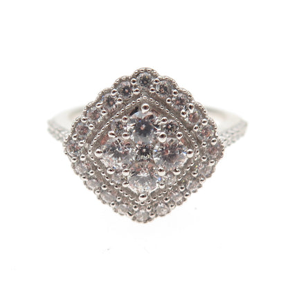 925 Sterling Silver Round-Cut C Z Promise Ring Size 6.75