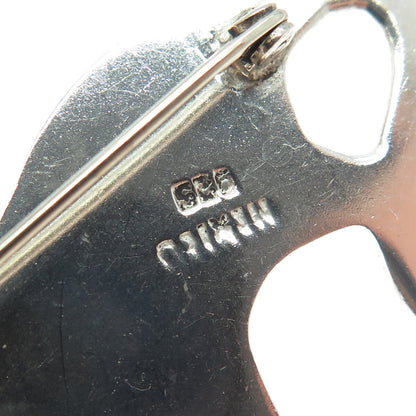 925 Sterling Silver Vintage Mexico Modernist Mouse Pin Brooch