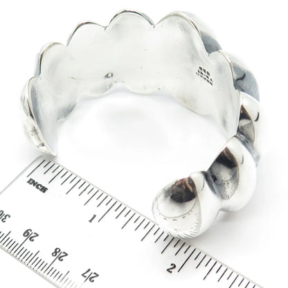 925 Sterling Silver Vintage Mexico Graduated Heavy Adjustable Bracelet 6"