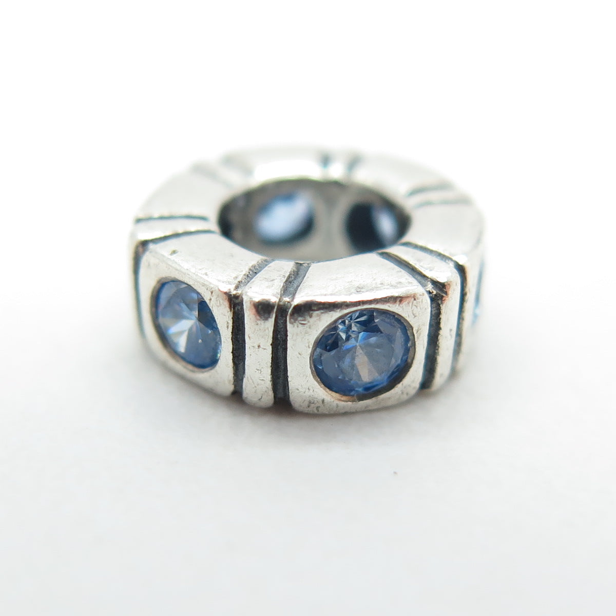 PANDORA 925 Sterling Silver Blue C Z Bead Charm