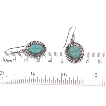 Bennard & Frances Dallasvuyaoma Old Pawn 925 Sterling Vintage Turquoise Earrings