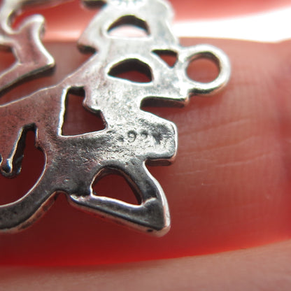SUNDANCER 925 Sterling Silver Vintage Daddy's Girl Oxidized Mini Charm Pendant