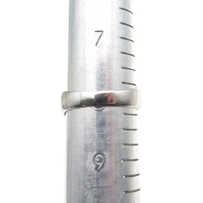 KEN CRAFTS 925 Sterling Silver Vintage Modernist Bypass Oxidized Ring Size 8