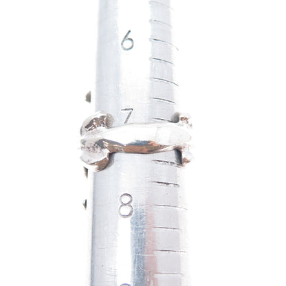 Old Pawn Sterling Silver Vintage Southwestern Turquoise Tribal Ring Size 7.25