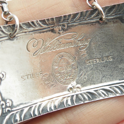 STIEFF WILLIAMSBURG 925 Sterling Silver Antique Art Deco "Sherry" Bottle Tag