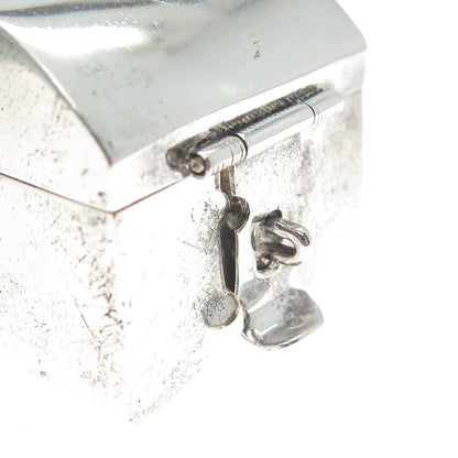 925 Sterling Silver Vintage Mexico Treasure Chest Pill Box Miniature