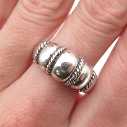 Kabana 925 Sterling Silver Vintage Modernist Oxidized Ring Size 8