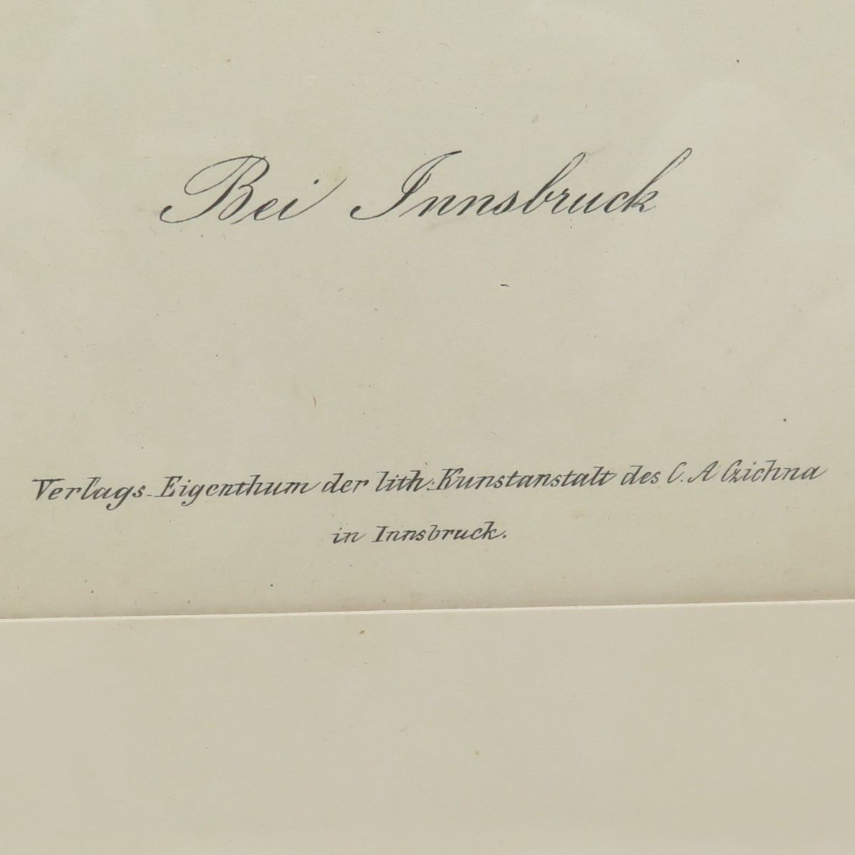 ANTIQUE End XIX Hand-Colored Lithograph Bei Innsbruck C.A.Czichna