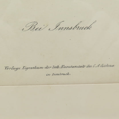 ANTIQUE End XIX Hand-Colored Lithograph Bei Innsbruck C.A.Czichna