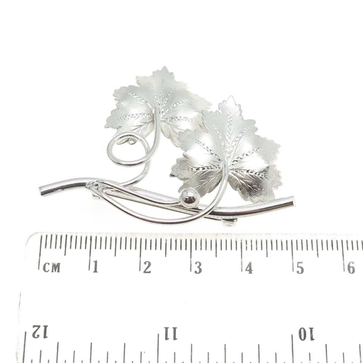 BINDER BROTHERS 925 Sterling Silver Antique Art Deco Maple Leaf Pin Brooch