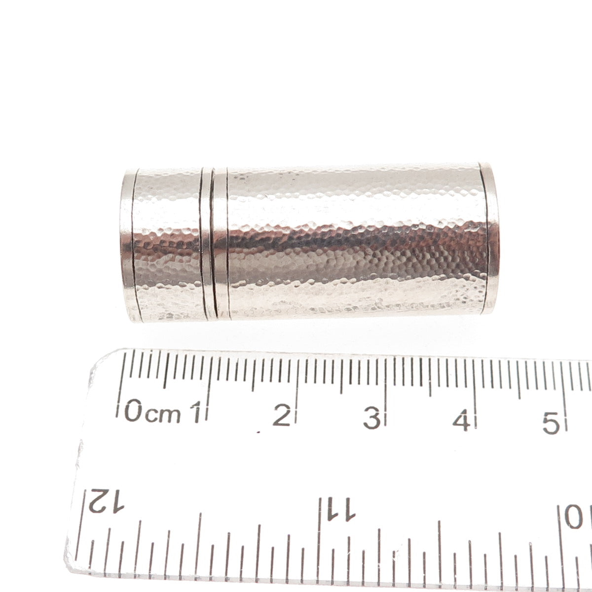 925 Sterling Silver Antique China Export Monogram Hammered Finish Needle Box