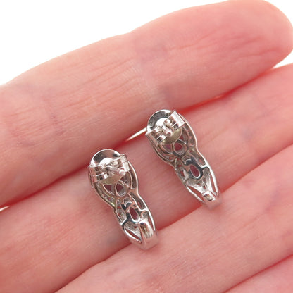 Chuck Clemency 925 Sterling Silver Real Tanzanite & White Topaz Earrings