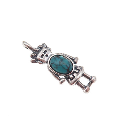 Carolyn Pollack Old Pawn 925 Sterling Vintage Turquoise Talavi Kachina Pendant