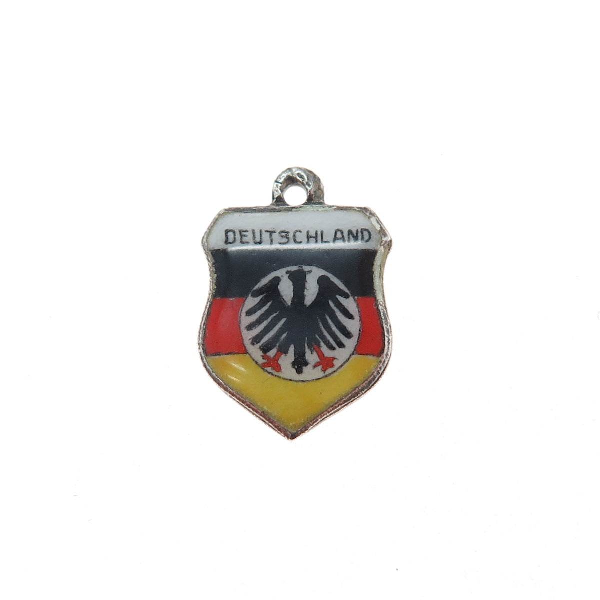 ANTIKO 800 Silver Vintage Enamel Germany Coat of Arms Minimalist Charm Pendant