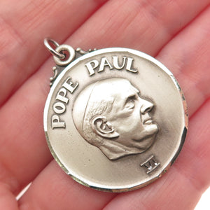 Jerome Fleischer & Co. 925 Sterling Silver Vintage Pope Paul VI Charm Pendant